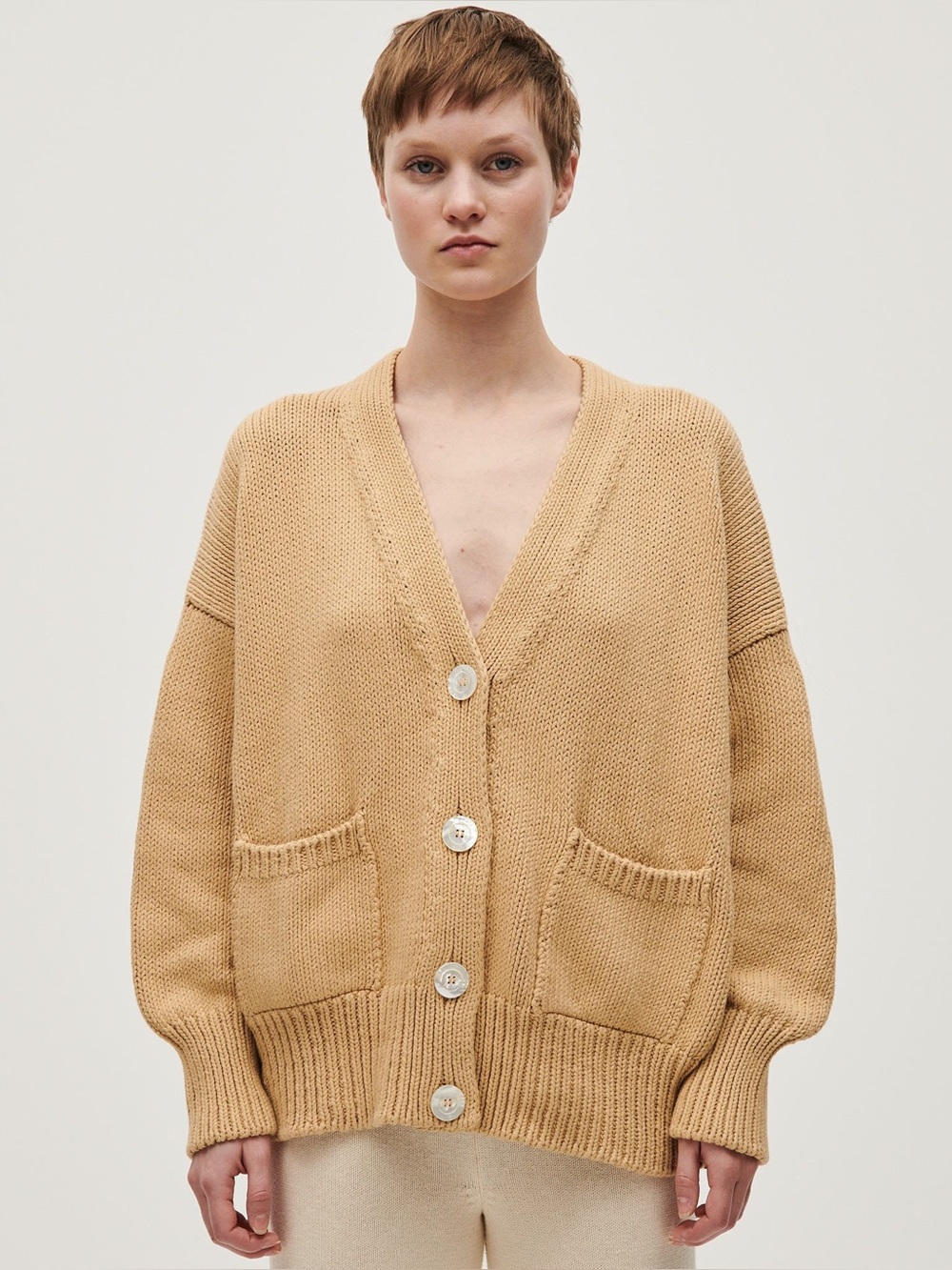 Babaa No. 16 Clay Pot Cotton Oversized Cardigan One Size